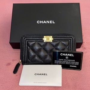 Chanel Boy Black Caviar Wallet